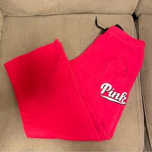 PINK Red ‘Boyfriend’ Sweatpants